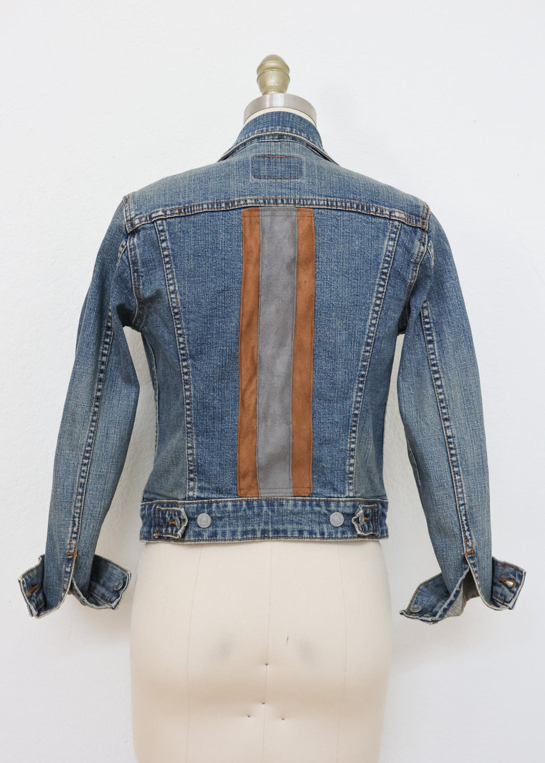 Reborn Denim Jacket - Brown/Grey Stripe