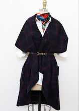 Load image into Gallery viewer, Malta Cape Vest - Red/Navy Checkered
