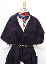 Load image into Gallery viewer, Malta Cape Vest - Red/Navy Checkered
