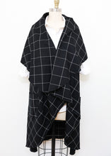 Load image into Gallery viewer, Malta Cape Vest - Black/White Checkered

