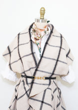 Load image into Gallery viewer, Malta Cape Vest - Ivory/Black Checkered
