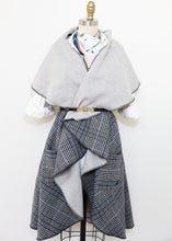 Load image into Gallery viewer, Malta Cape Vest - Blue/Black Checkered
