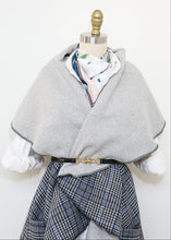 Load image into Gallery viewer, Malta Cape Vest - Blue/Black Checkered
