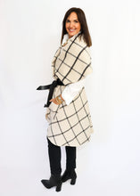Load image into Gallery viewer, Malta Cape Vest - Ivory/Black Checkered
