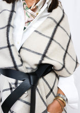 Load image into Gallery viewer, Malta Cape Vest - Ivory/Black Checkered
