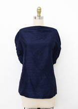 Load image into Gallery viewer, Ostuni Top - Navy Silk
