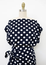 Load image into Gallery viewer, Ostuni Top - Navy/White Dots
