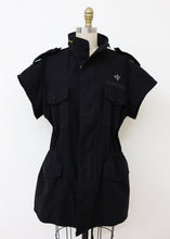 Load image into Gallery viewer, Reborn Barn Jacket SS - Black/Blue Floral
