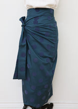 Load image into Gallery viewer, Ipanema Skirt Teal Dots - Japanese Cotton
