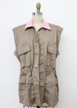 Load image into Gallery viewer, The Reborn Vest Jacket - Khaki/Pink Floral
