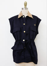 Load image into Gallery viewer, The Reborn Vest Jacket - Navy/Khaki Floral
